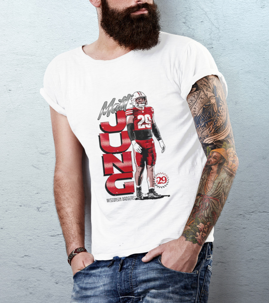 Matt Jung Wisconsin Badgers Football NCAA 29 T-Shirt