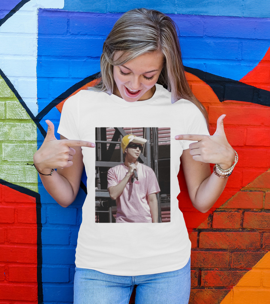 Namjoon Wearing Psyduck Hat Pink T T-Shirt