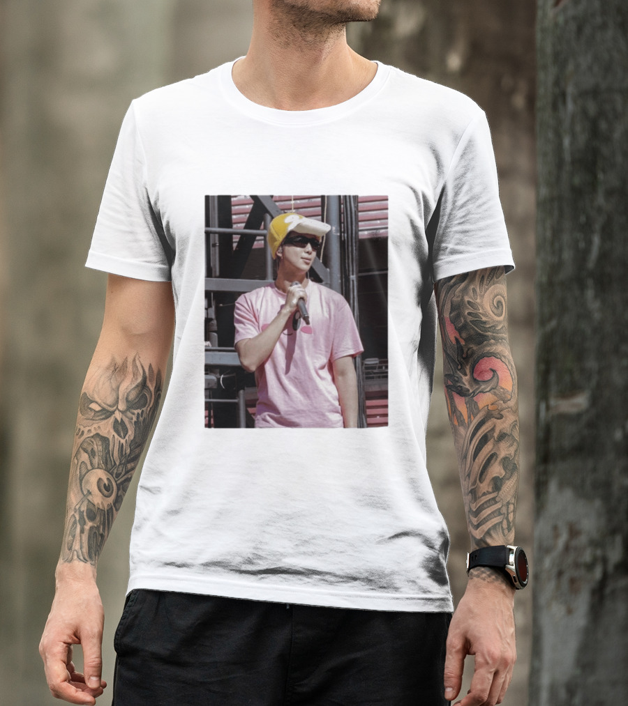 Namjoon Wearing Psyduck Hat Pink T T-Shirt