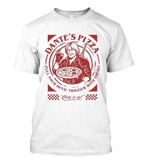 Dante's Pizza Devil May Cry Pizza Chop It Up Gaming Fans T-Shirt