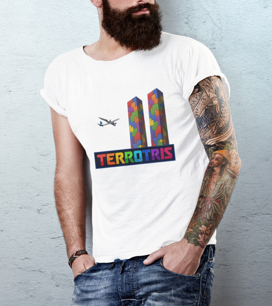 Terrortris Tetris Block Towers With Plane T-Shirt