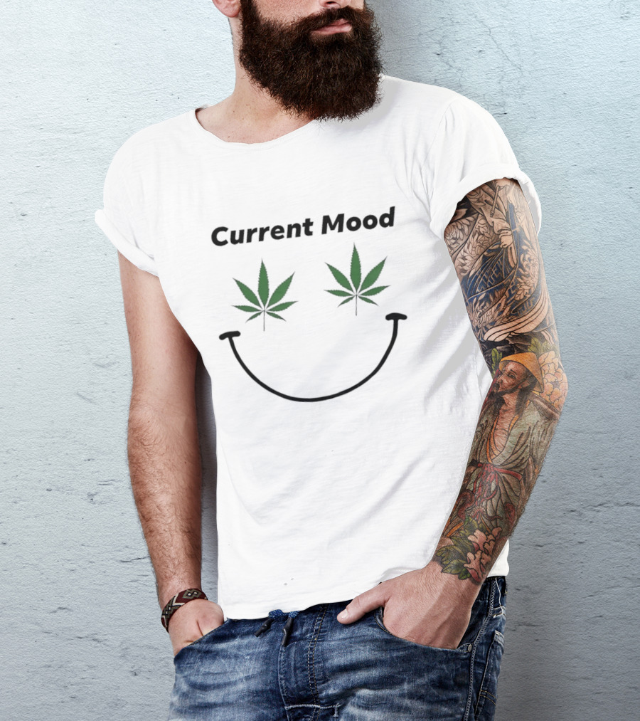 Current Mood Weed Smile Face Leafs T-Shirt