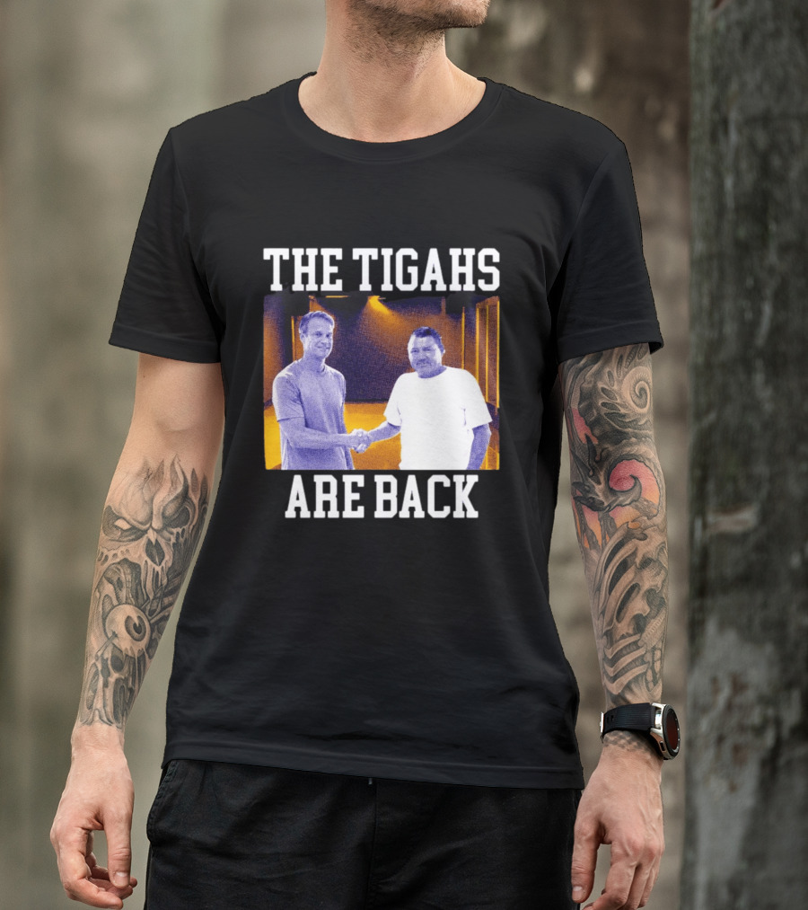 Lane Kiffin Ed Orgeron The Tigahs Are Back LSU Duo Handshake T-Shirt