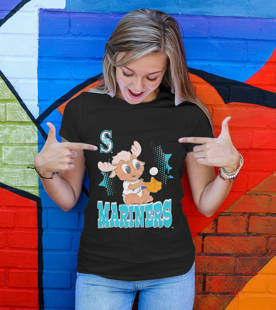 Seattle Mariners Baby Moose Rookie Baseball Glove Mariners T-Shirt
