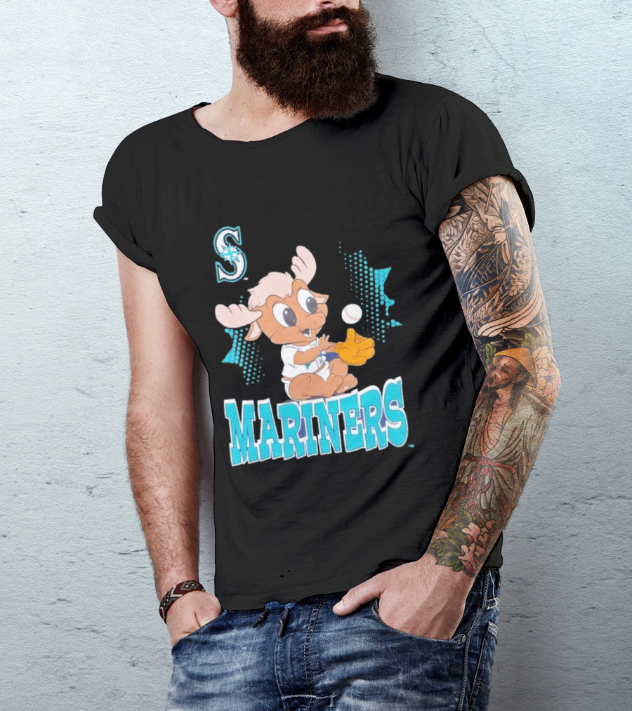 Seattle Mariners Baby Moose Rookie Baseball Glove Mariners T-Shirt