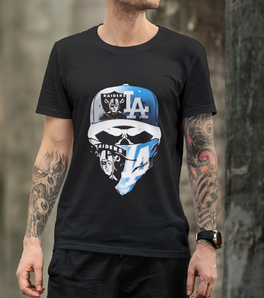 Las Vegas Raiders Los Angeles Dodgers Split Raiders LA T-Shirt