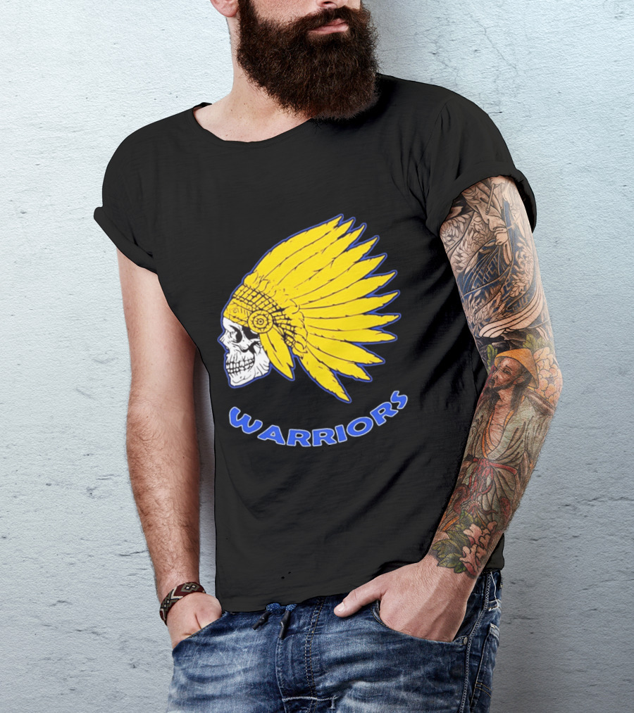 Warriors Fearless Spirit Skull Yellow Headdress T-Shirt