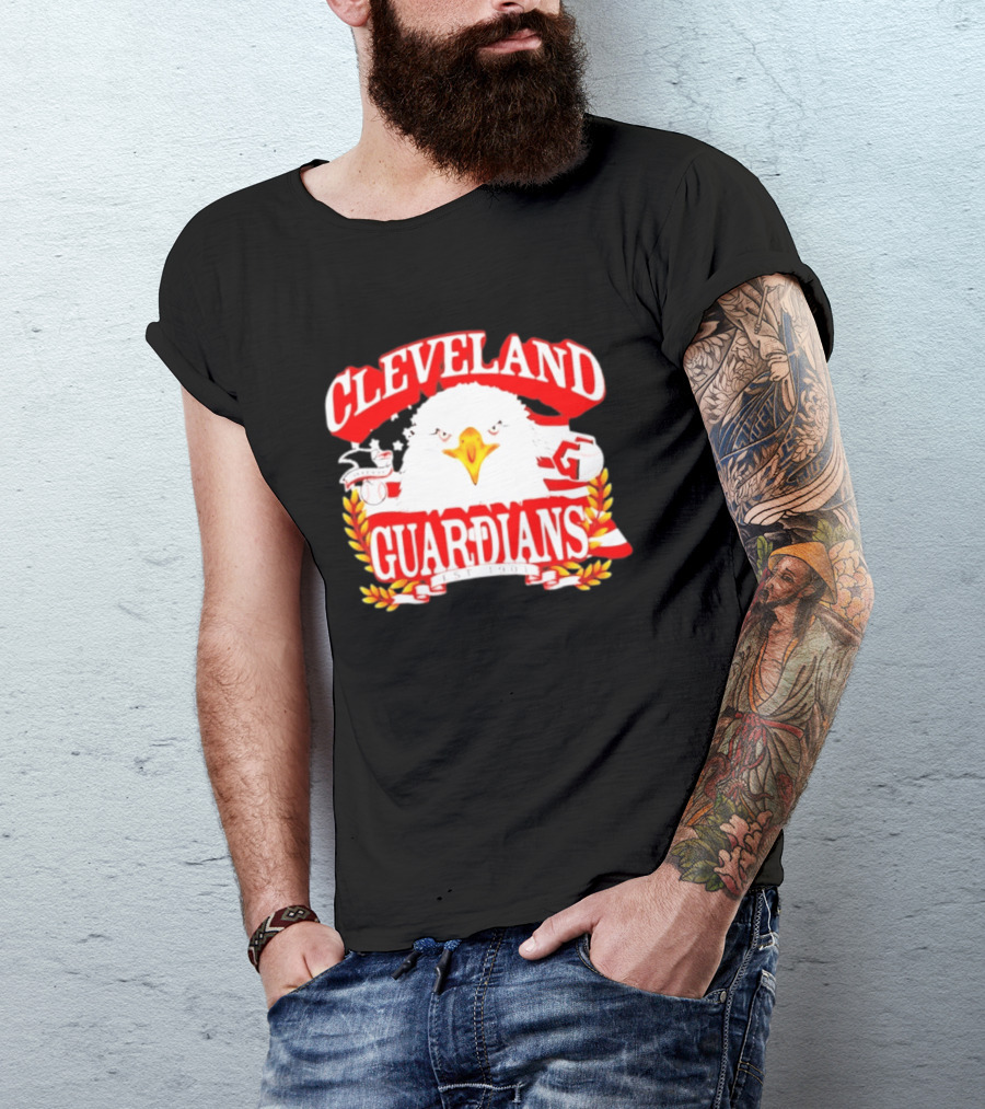 Cleveland Guardians Bald Eagle American Flag Baseball Est 1901 T-Shirt