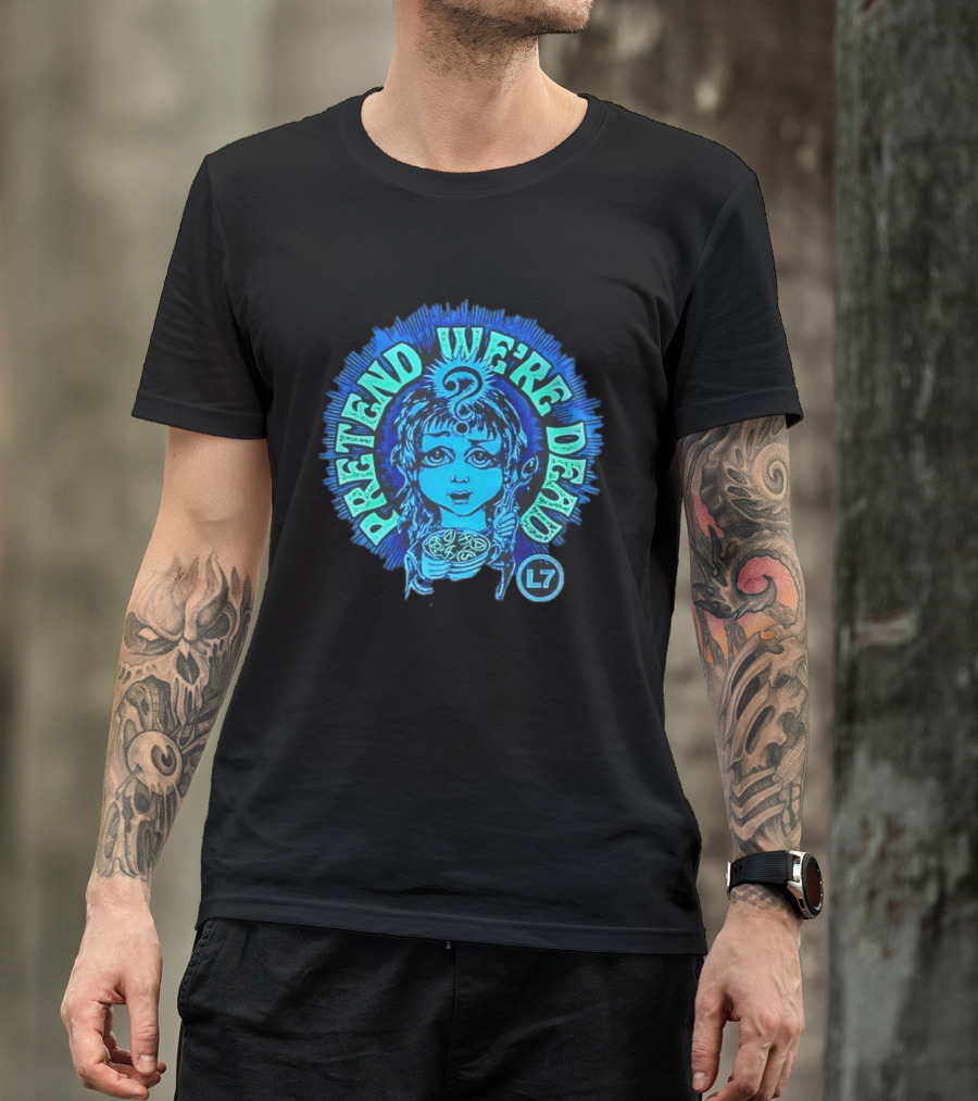 L7 Pretend We're Dead Blue Comic T-Shirt