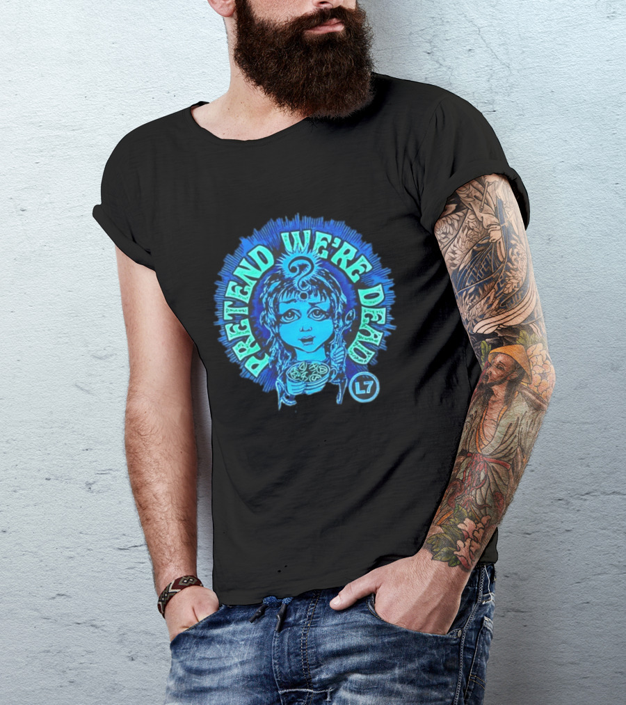 L7 Pretend We're Dead Blue Comic T-Shirt