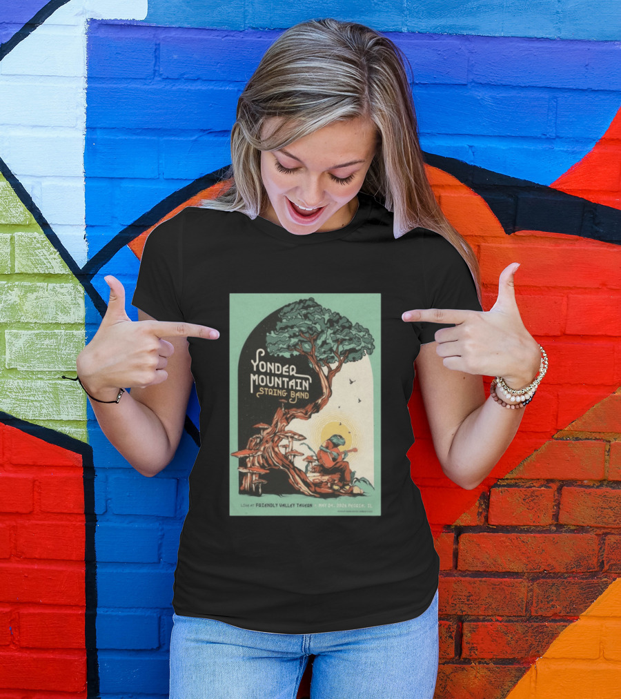 Yonder Mountain String Band Live At Friendly Valley Tavern Peoria IL May 24 2026 T-Shirt