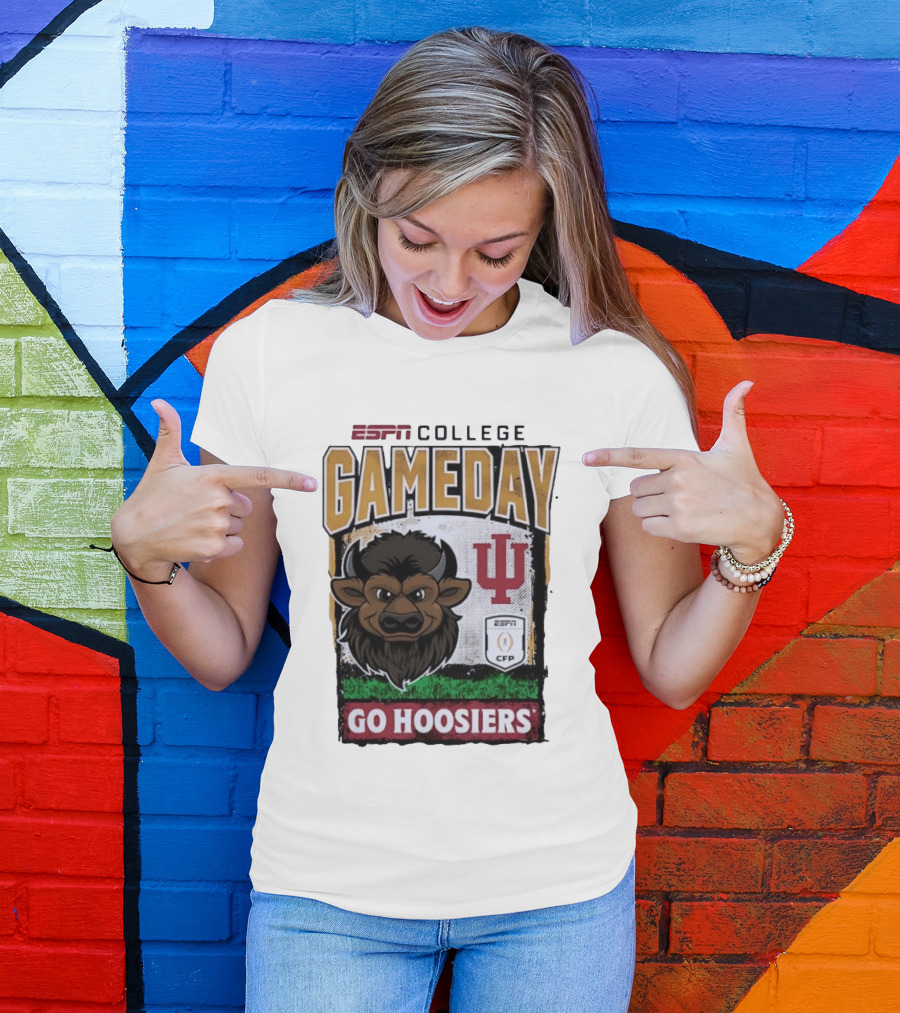ESPN College Gameday Go Hoosiers IU Buffalo Football T-Shirt