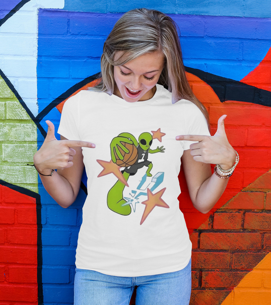 San Antonio Spurs Alien Basketball Dunking Stars T-Shirt