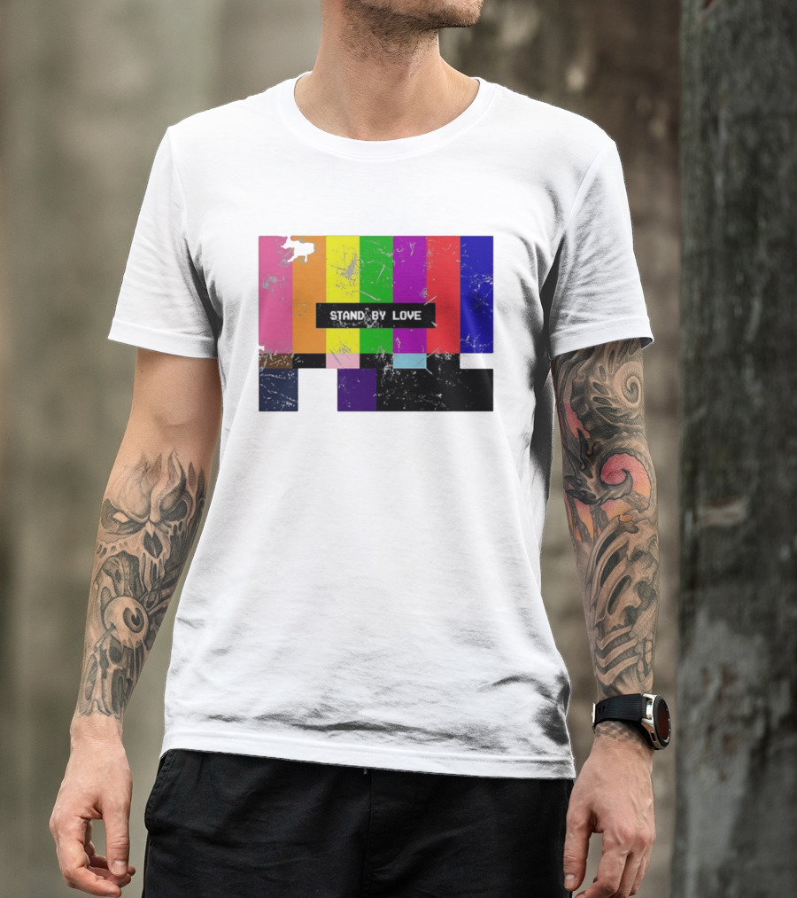 Stand By Love Retro TV Rainbow Pride Multicolor Lines T-Shirt