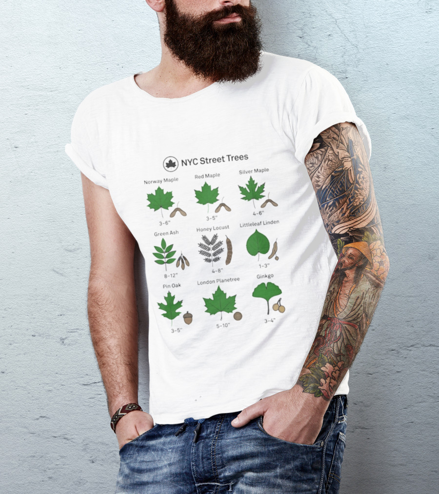 NYC Street Trees Norway Maple Red Maple Silver Maple Green Ash Honey Locust Littleleaf Linden Pin Oak London Planetree Ginkgo Onlyny T-Shirt