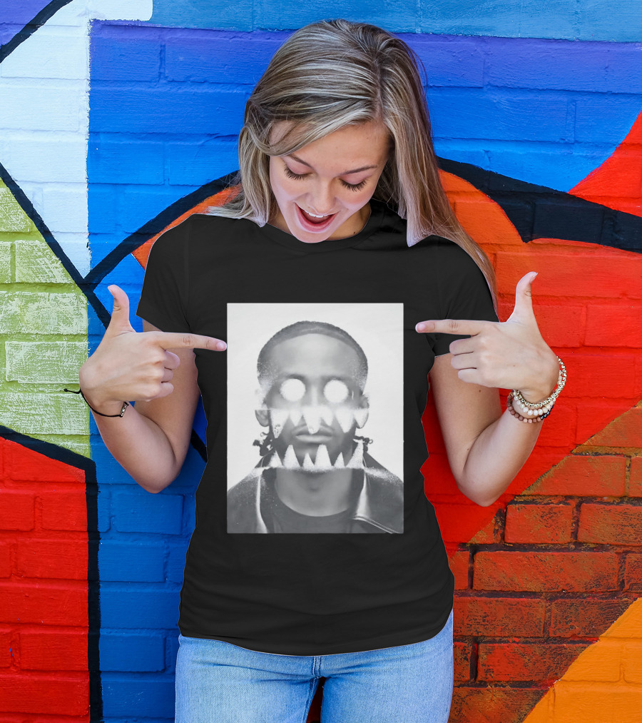Astro Surreal Man Glowing Eyes Sharp Teeth T-Shirt