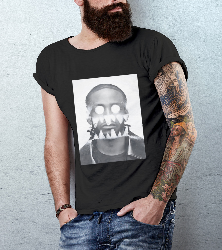 Astro Surreal Man Glowing Eyes Sharp Teeth T-Shirt
