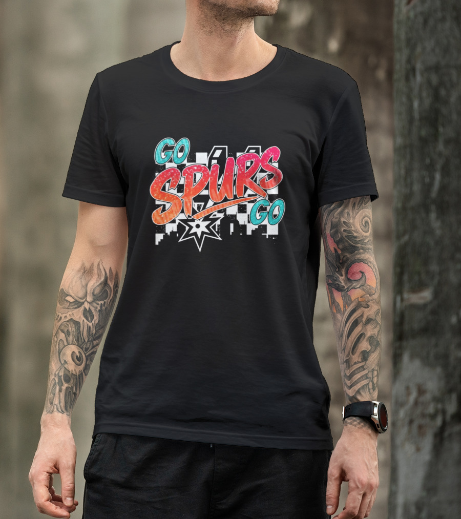 Go Spurs Go San Antonio Spurs Basketball Glitter NBA 2026 Starburst T-Shirt