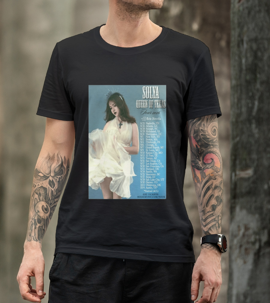 Solya Queen Of Texas Tour 2026 With Special Guest Tele Novella T-Shirt