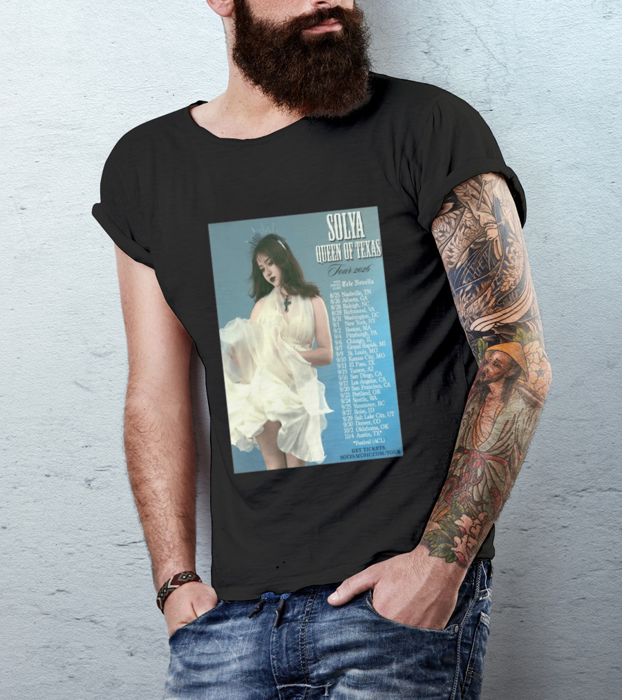 Solya Queen Of Texas Tour 2026 With Special Guest Tele Novella T-Shirt