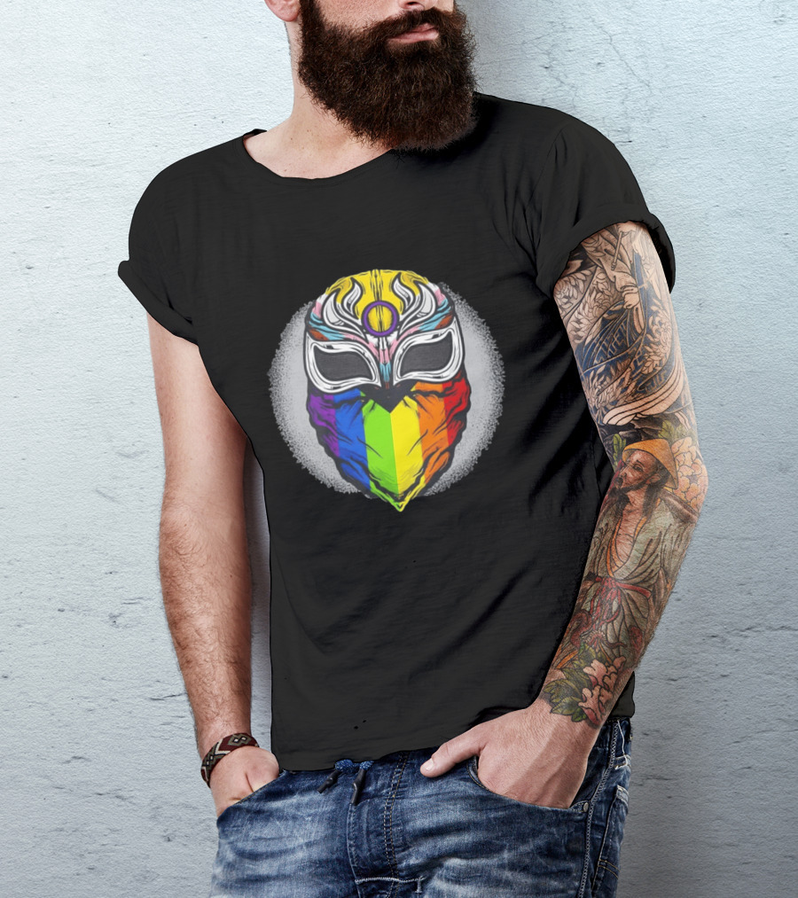 Pride Luchador Mask Rainbow Lucha Wrestling T-Shirt