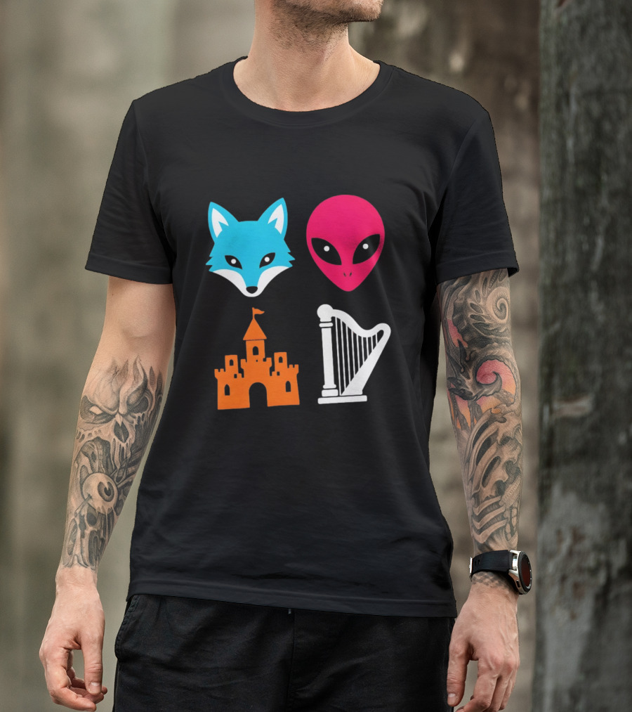 Spurs Fox Alien Castle Harper Basketball Meme T-Shirt