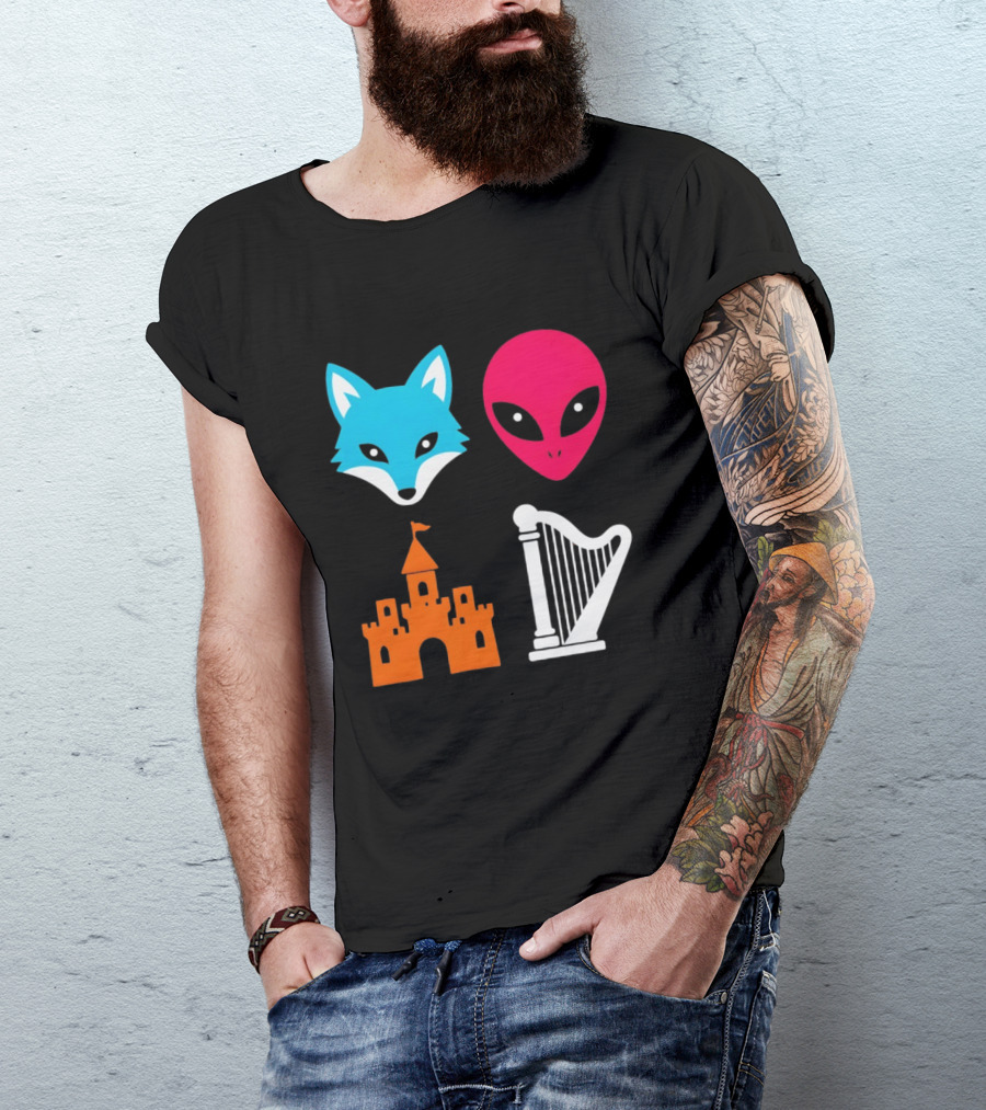 Spurs Fox Alien Castle Harper Basketball Meme T-Shirt
