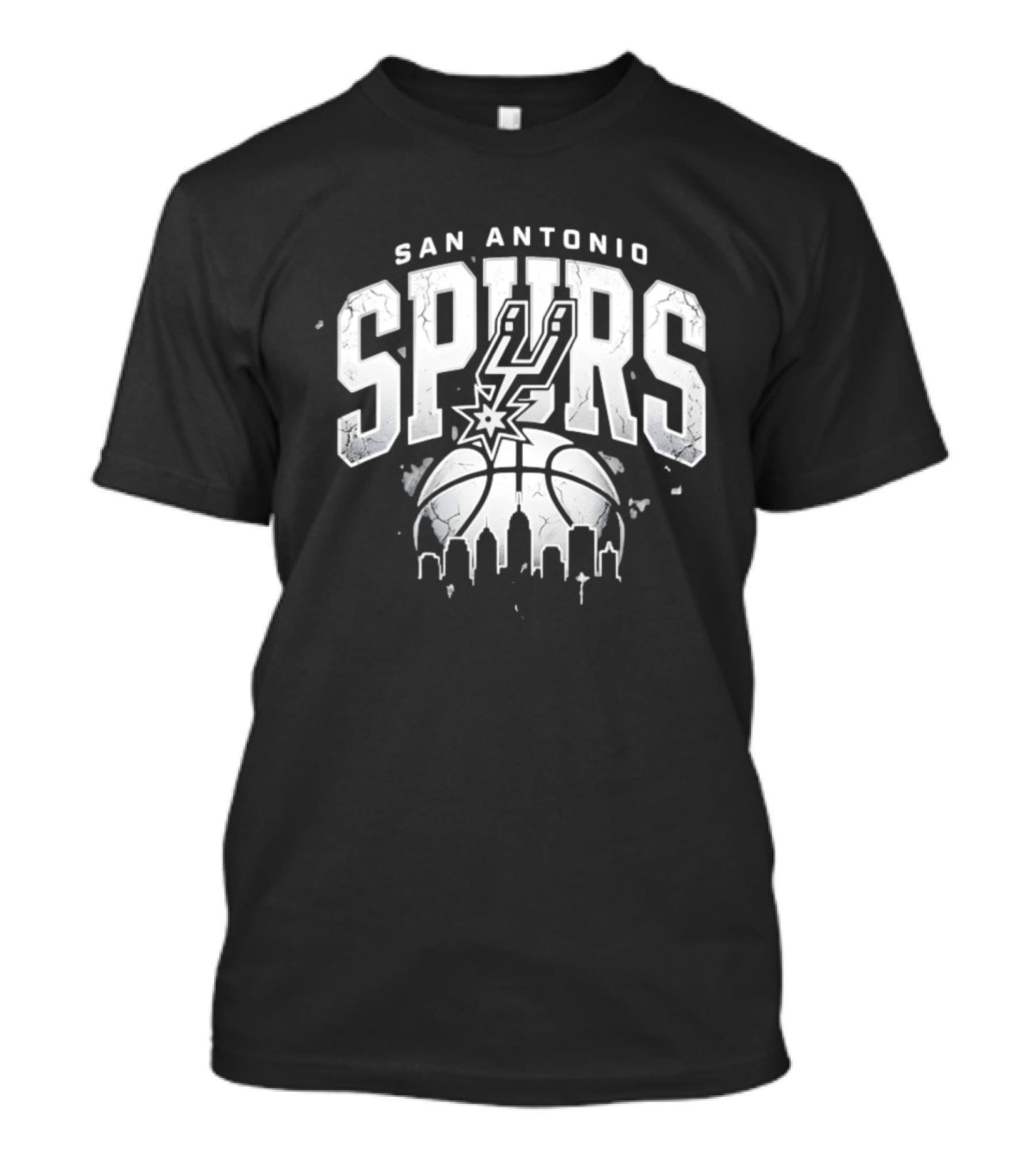 San Antonio Spurs NBA Streetwear Basketball Skyline T-Shirt