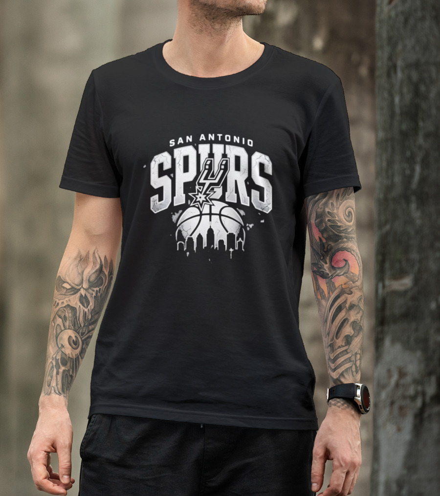 San Antonio Spurs NBA Streetwear Basketball Skyline T-Shirt