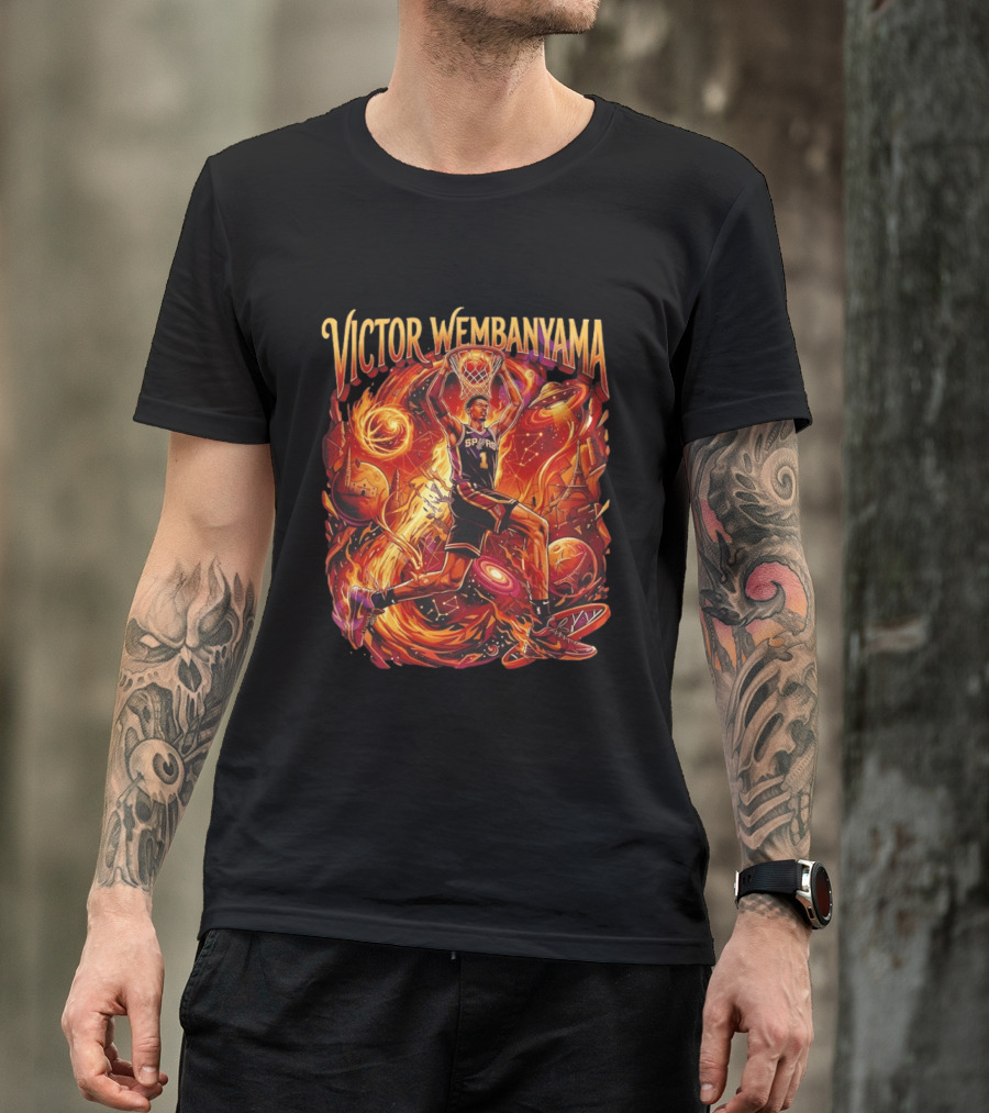Victor Wembanyama UFO Dunk San Antonio Spurs Space Basketball T-Shirt