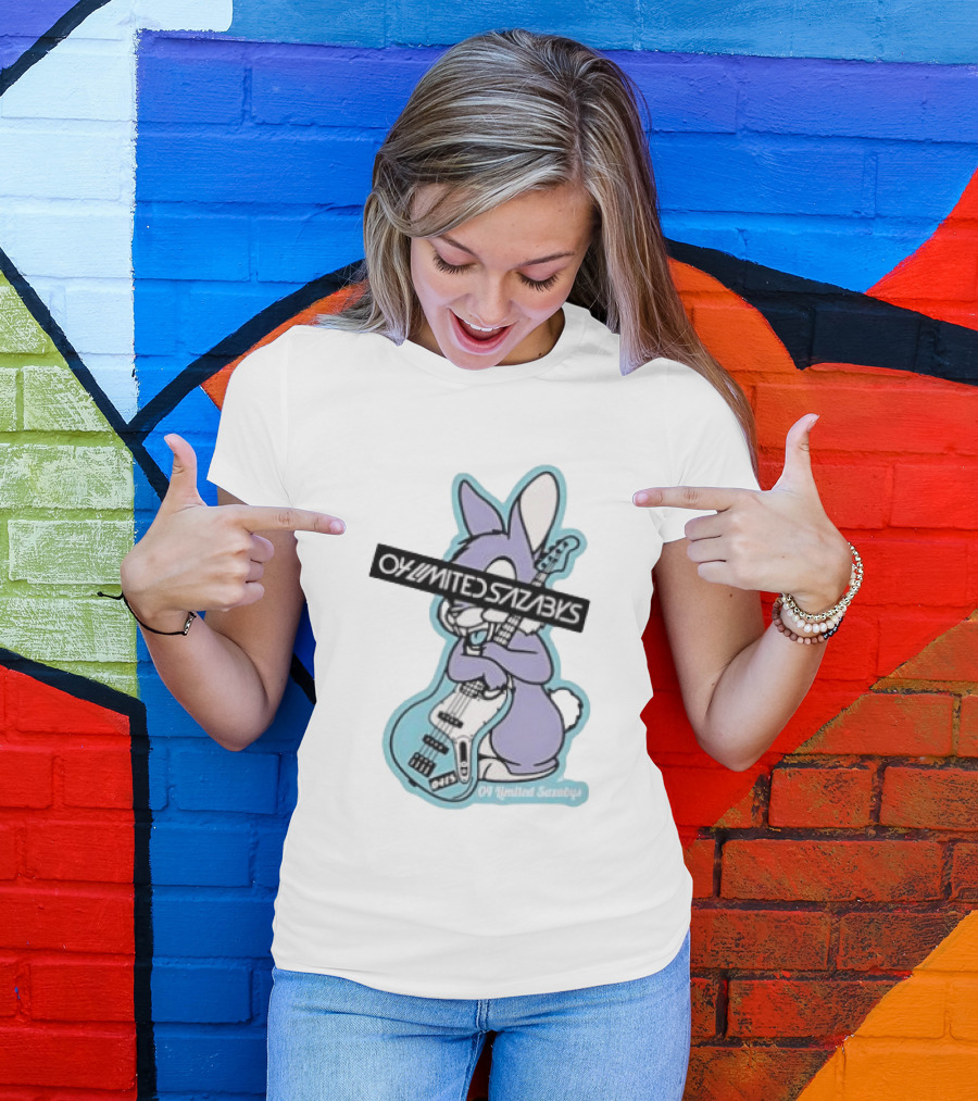 Bunny Playing Electric Bass Guitar Oy Limited Sazabys T-Shirt