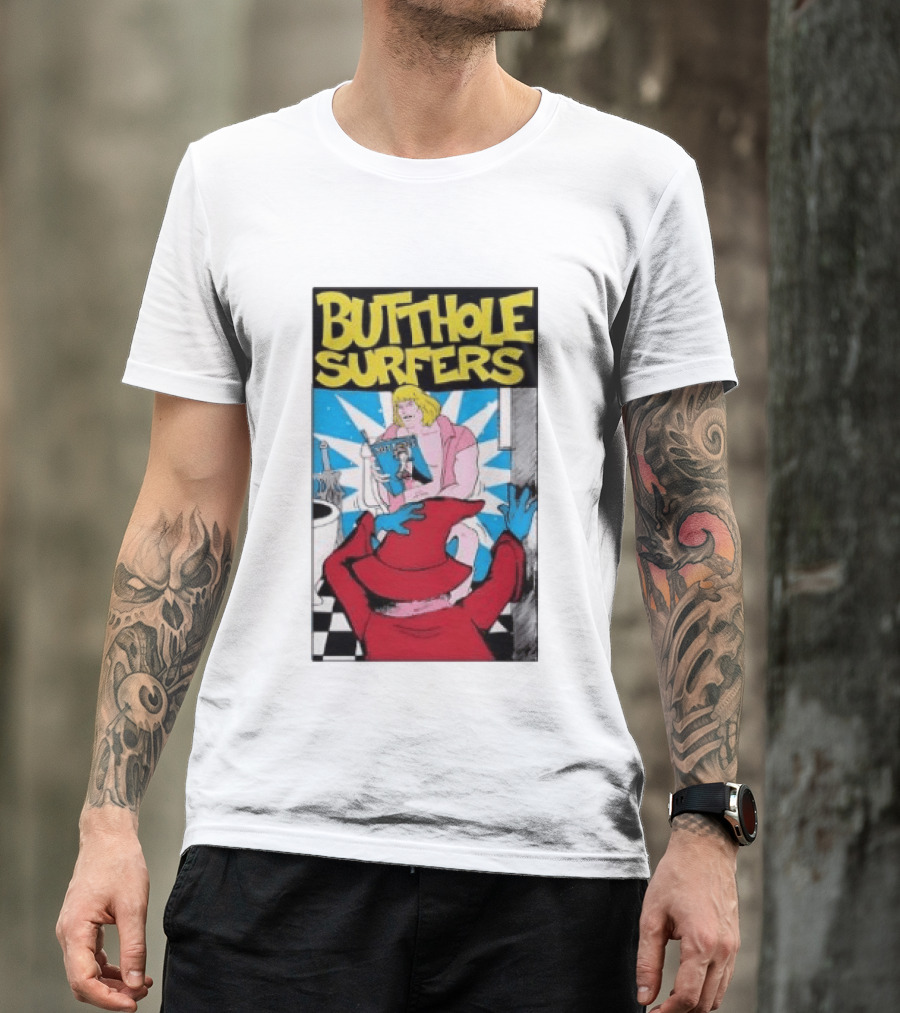 Butthole Surfers Comic Cover With Wizard And Bathroom Scene T-Shirt