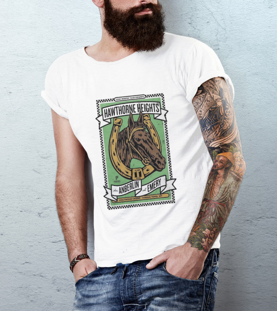 Vans Warped Tour Hawthorne Heights Anberlin Emery June 11 2026 Hollywood Casino Charles Town WV T-Shirt