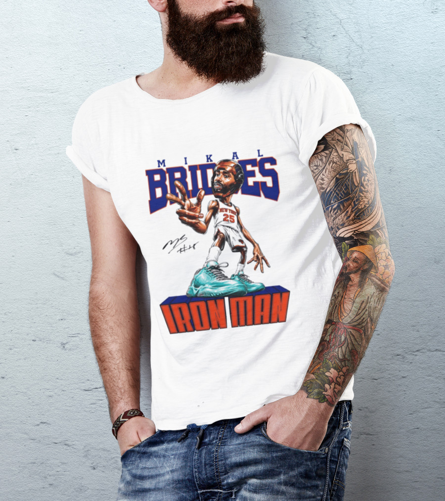 Mikal Bridges Iron Man New York Knicks NBA 2026 T-Shirt