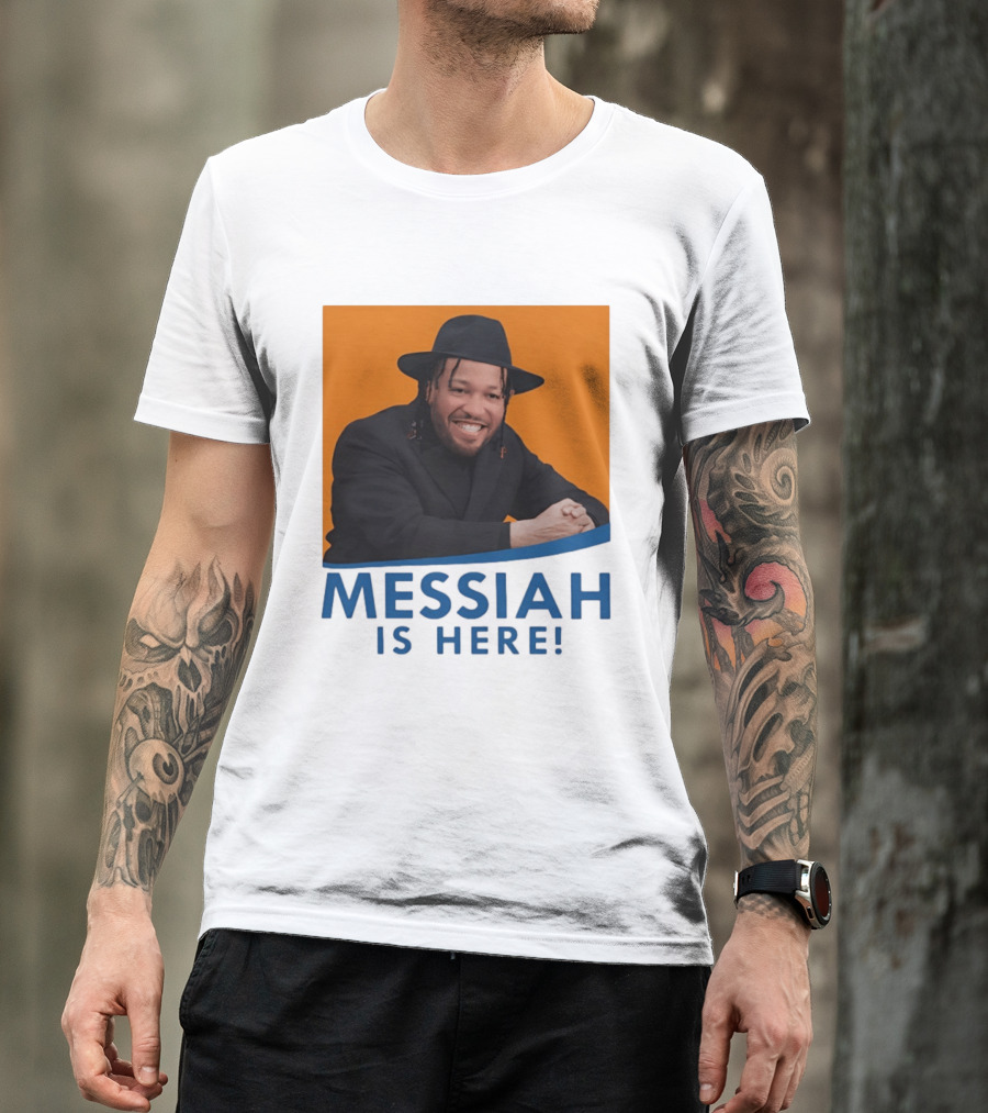 Jalen Brunson Nissim Black New York Knicks Messiah Is Here T-Shirt