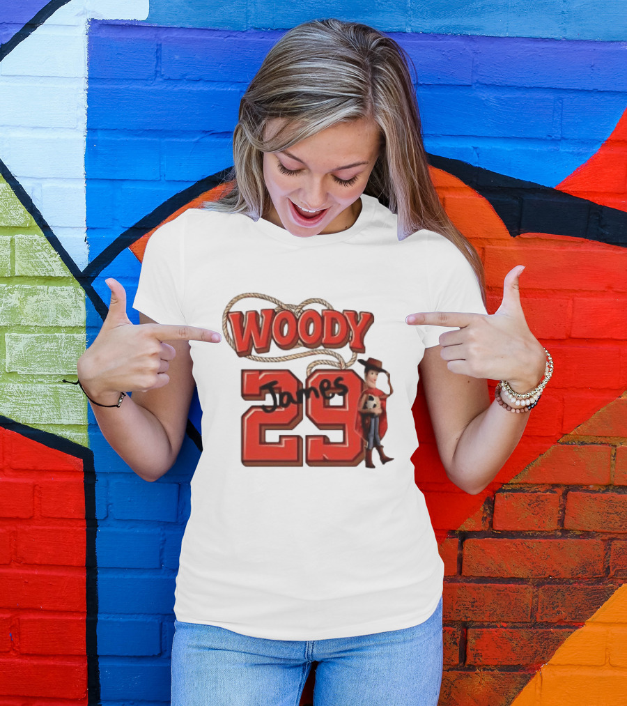 Woody James 29 Toy Story Character Soccer Ball T-Shirt