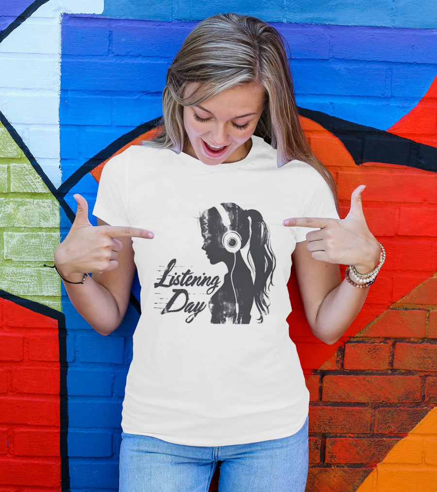 Listening Day Headphones Audio Music Concert T-Shirt
