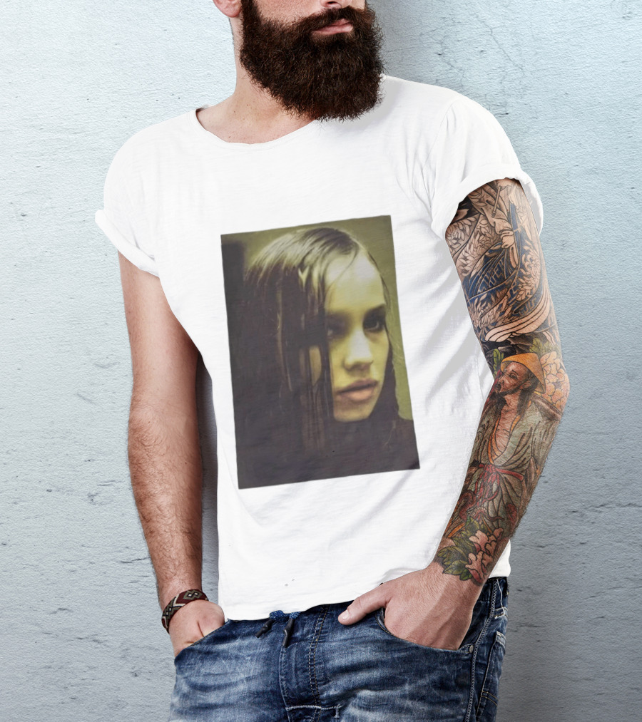 Raf Simons FW18 Christiane F Wet Hair Portrait Fashion T-Shirt