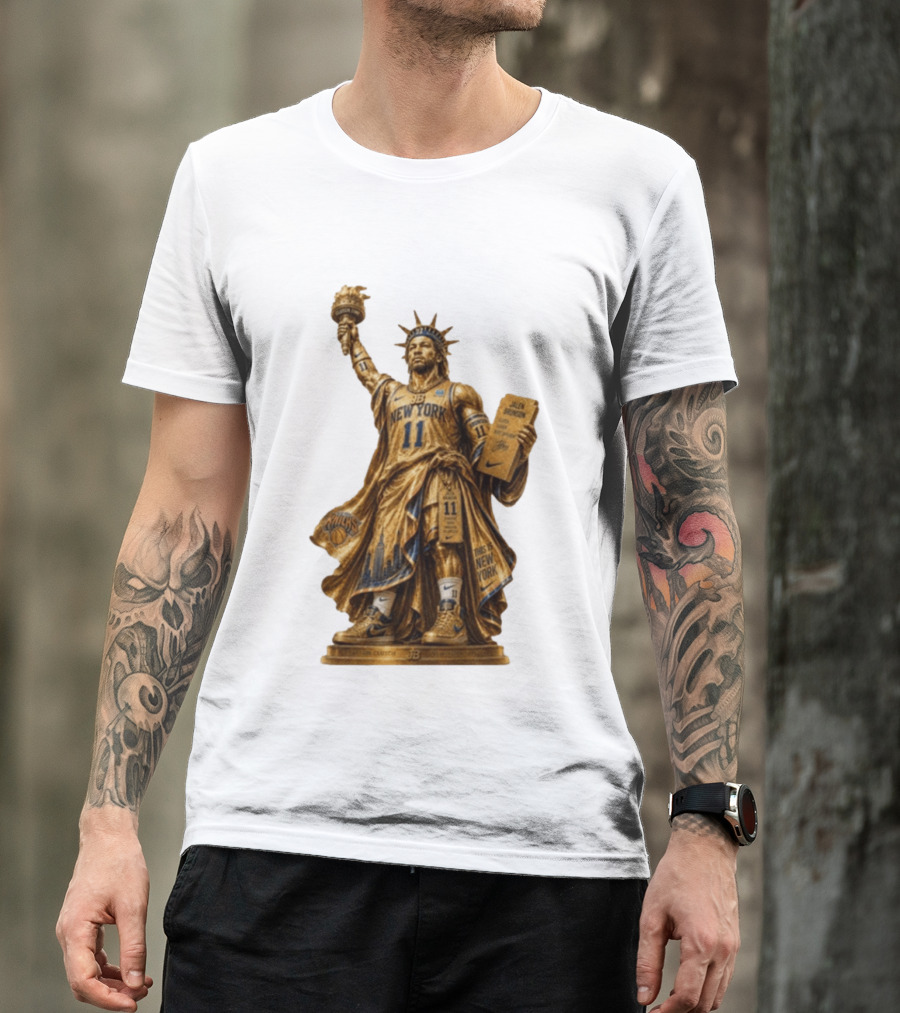 New York Knicks Jalen Brunson Statue Of Liberty Nike 11 Basketball Knicks T-Shirt