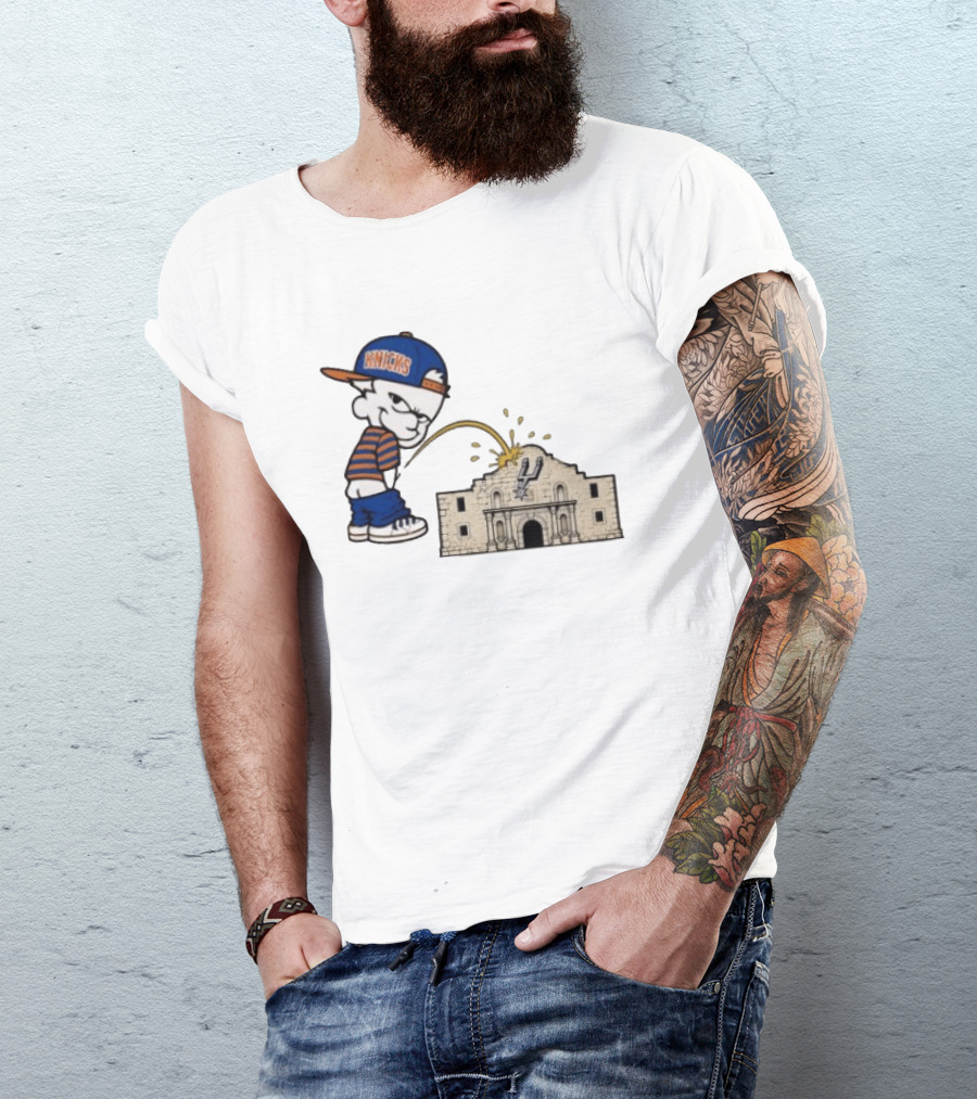 New York Knicks Pissing On San Antonio Spurs The Alamo NBA Rivalry T-Shirt