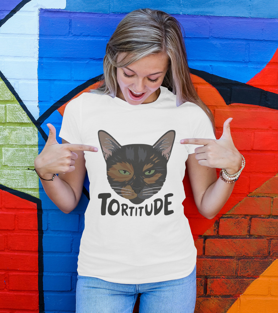 Tortitude Tortoiseshell Cat Face Animal Pet Lover T-Shirt