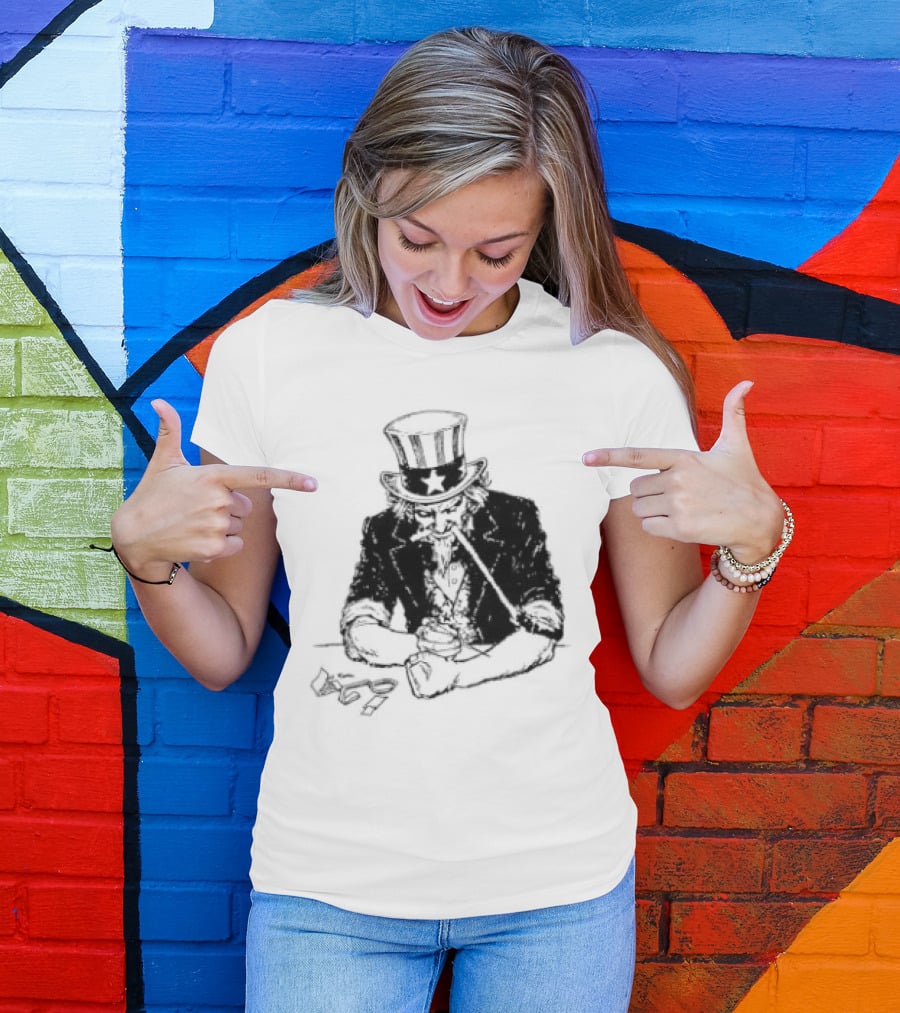 Uncle Sam Heroin Addiction Syringe Needle Dark T-Shirt