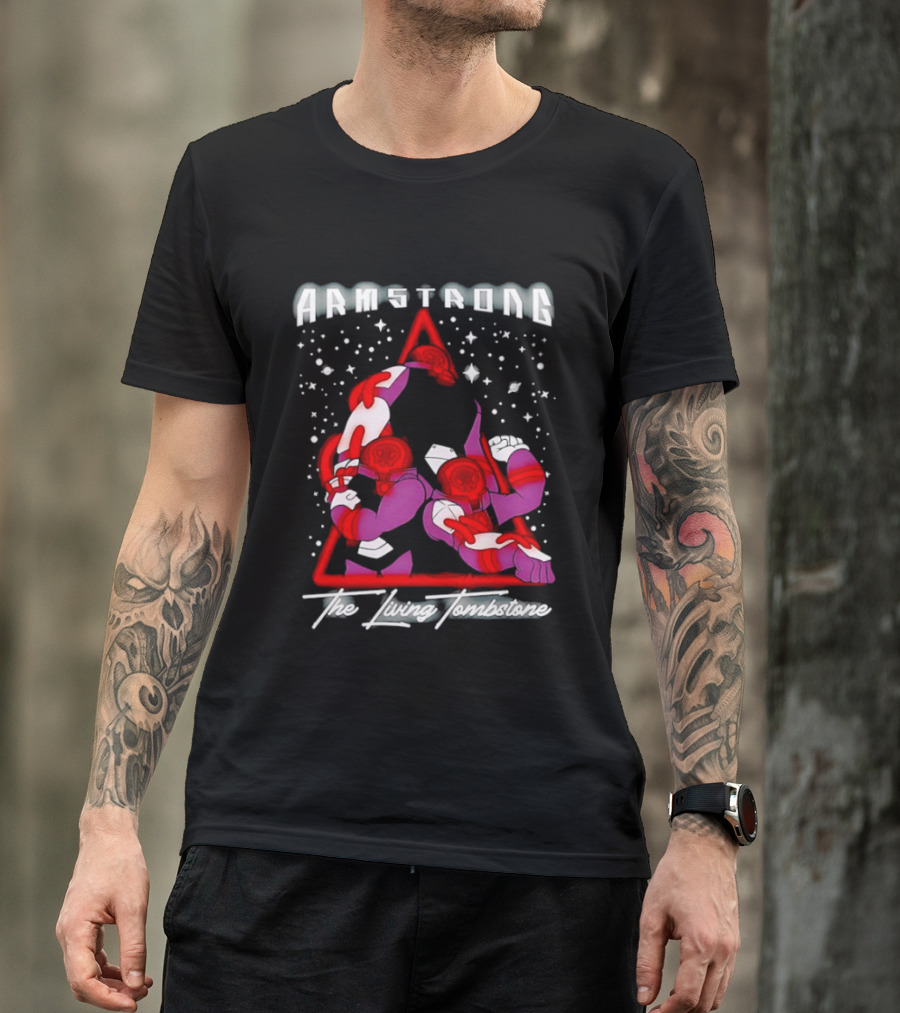 Armstrong The Living Tombstone Red Purple Robot Characters T-Shirt