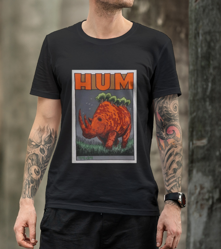 Hum Band 2025 2026 Tour With Rhino And Trees T-Shirt