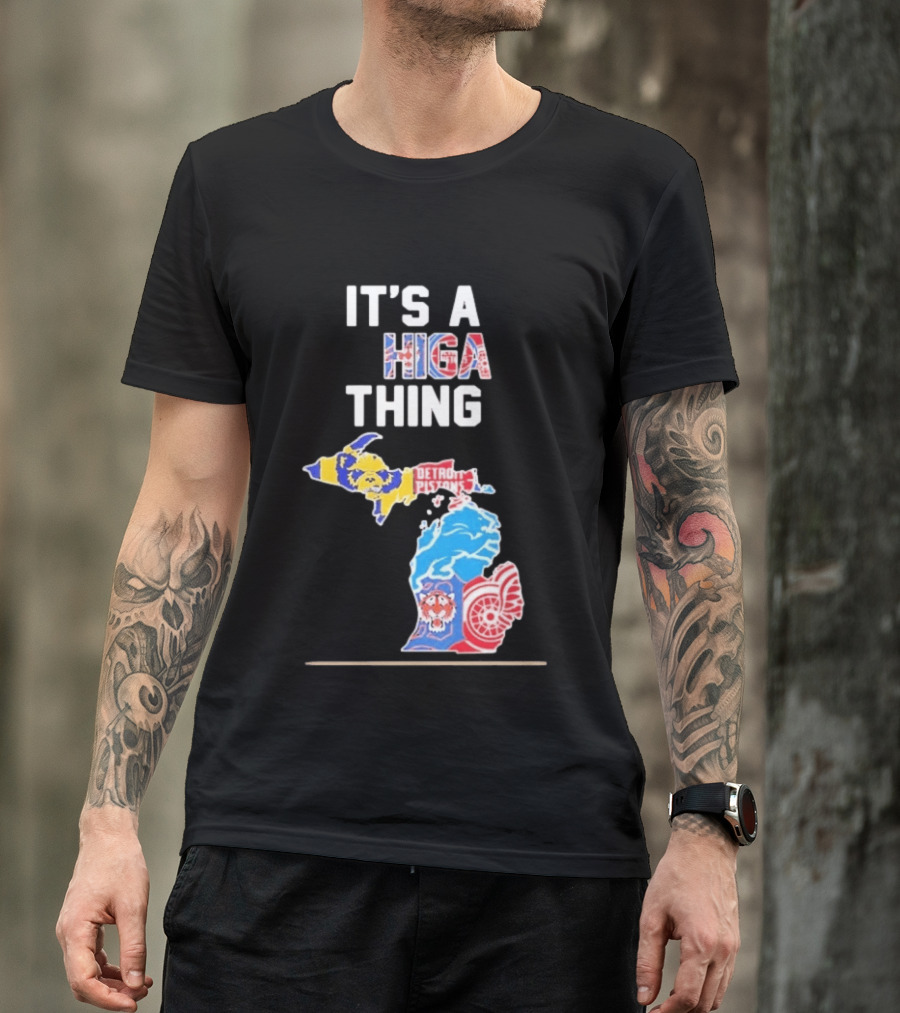 It's A Michigan Thing Detroit Pistons Tigers Red Wings Wolverines T-Shirt