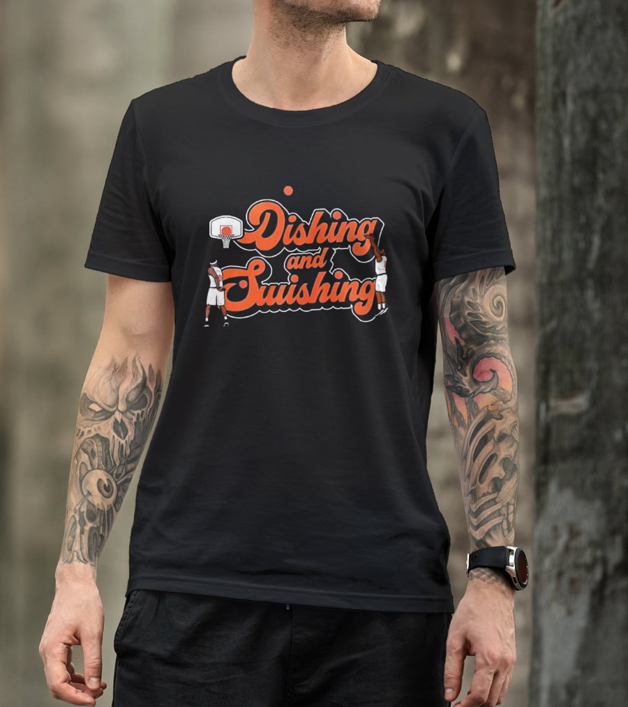 Jalen Brunson New York Knicks Dishing And Swishing Basketball Player NBA T-Shirt