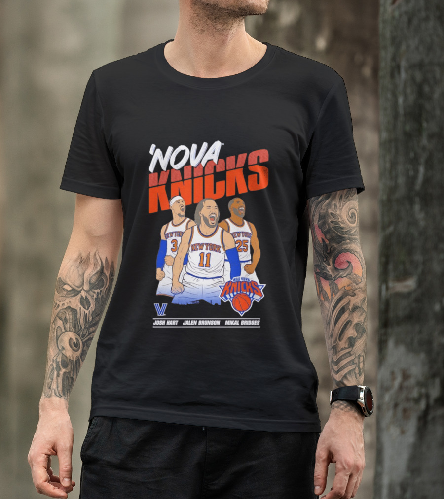 Nova Knicks Josh Hart Jalen Brunson Mikal Bridges New York NBA Basketball T-Shirt