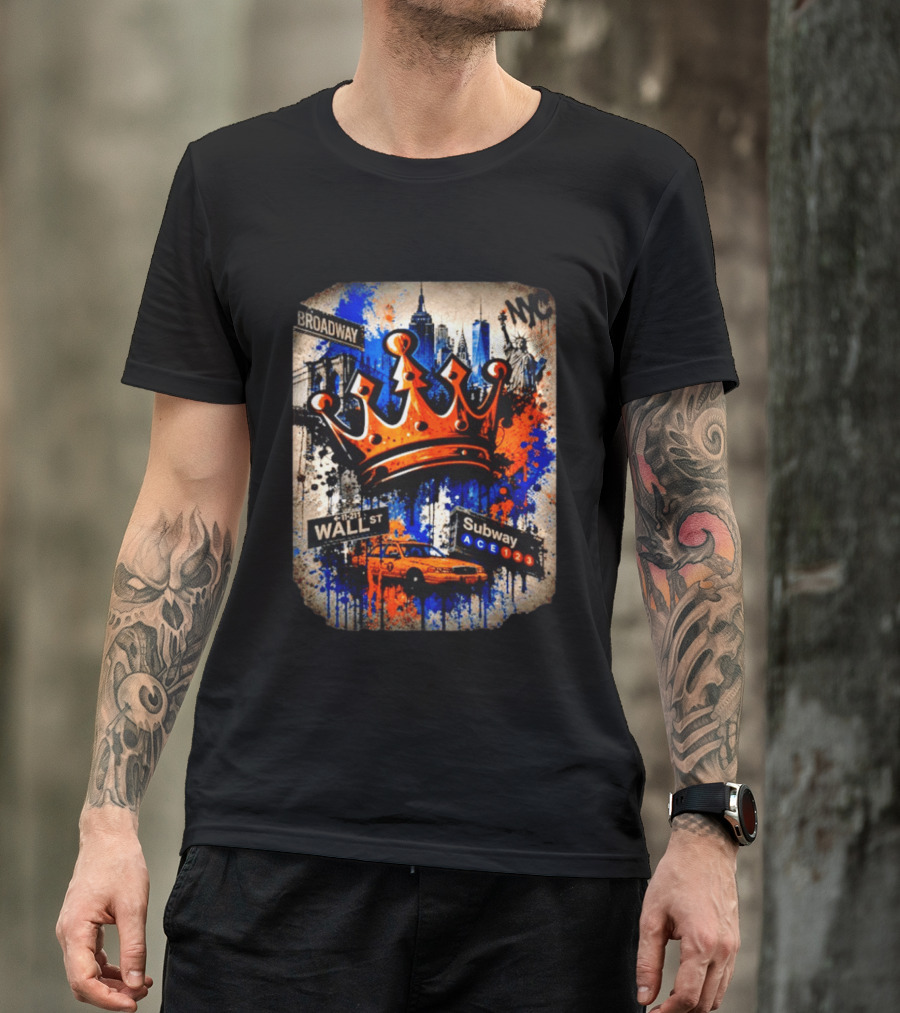Broadway Wall St Subway NYC Crown Skyline Statue Graffiti T-Shirt