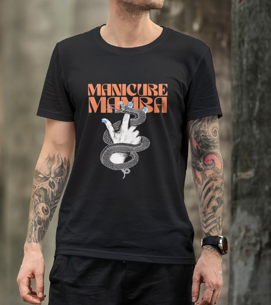 Manicure Mamba Snake Hand Nail Art With Gems T-Shirt