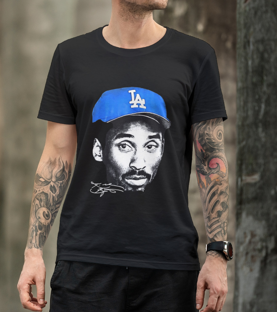 Kobe Bryant Iconic Los Angeles Dodgers LA Hat T-Shirt